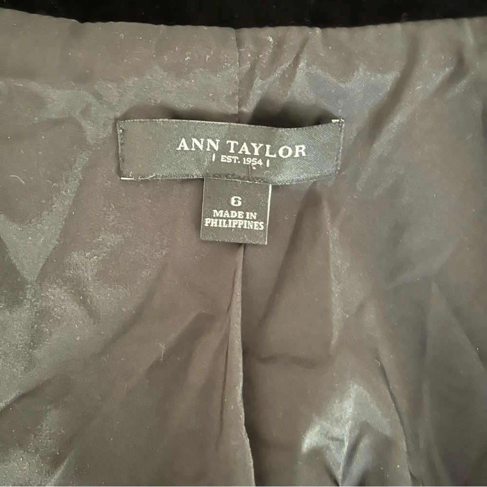 Ann Taylor Velvet Blazer 6 Black - Picture 6 of 7